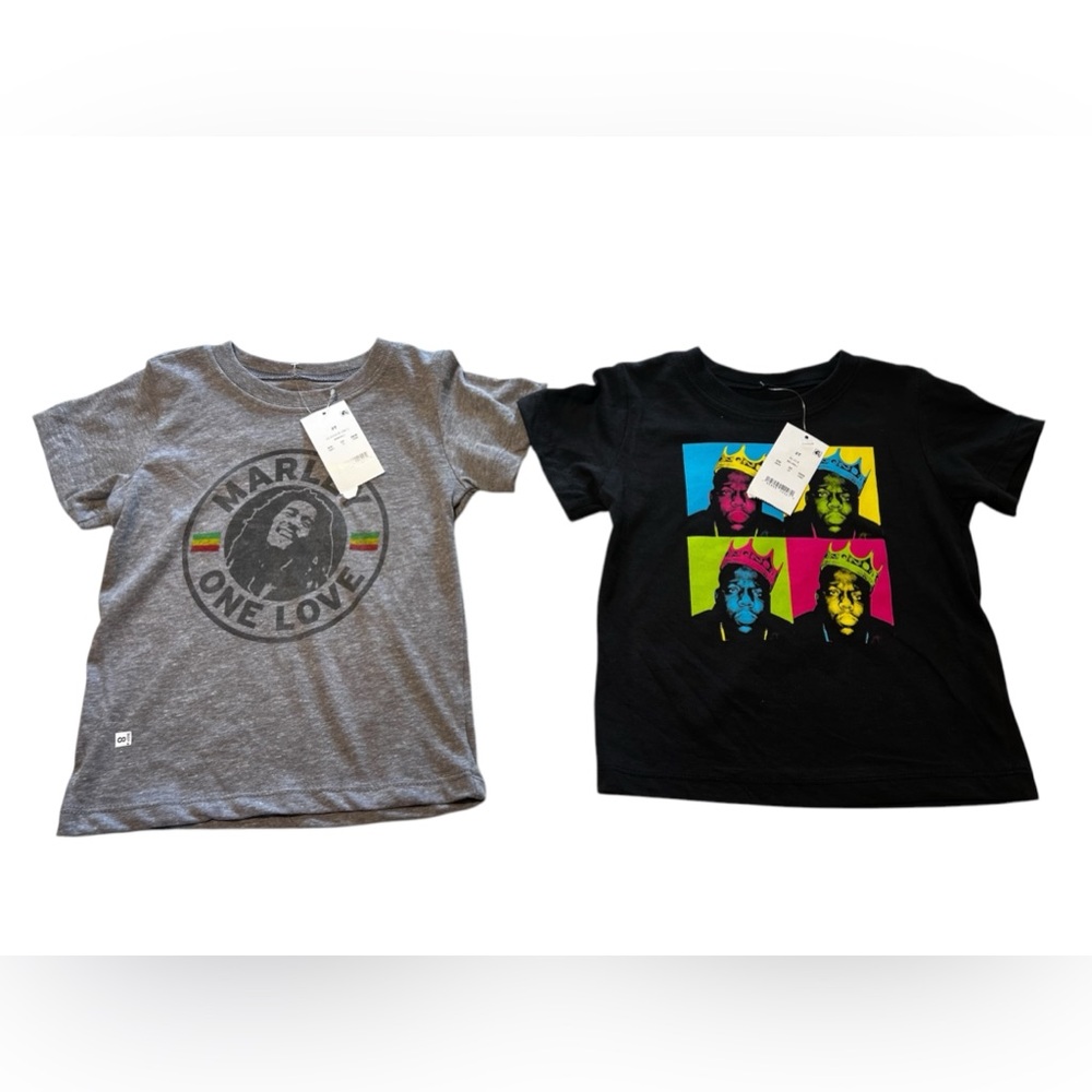 2T Graphic T-Shirts Bob Marley and Notorious BIG
